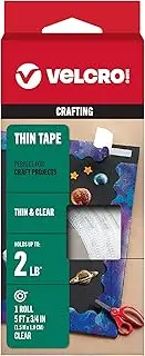 VELCRO Brand - Sticky Back - 5' x 3/4" Tape - Clear