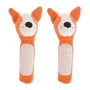 2PK Annabel Trends Knit Hand Rattle Baby Sensory/Squeak Animal Toy 18.5cm Dingo