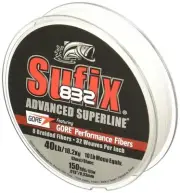 Sufix 660-006GH 832 Advanced Superline Braid 6lb 150yd Ghost Boxed