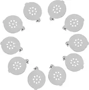 [COHEALI] 10pcs Brooch Holder Metal Buttons Hand Jewelry Buttons for Crafts Metal Round Buttons Parts Round Button Parts 9 Holes Brooch Tray Brooch Tray with 9 Holes Safety Breastpin Base