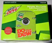 Mountain Dew Portable Mini Cooler Fridge 9 Can Capacity w/ Bluetooth Speaker NIB