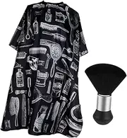 EXQUIMEUBLE 1Set Hairdressing Cape with Neckline Barber Neck Duster Brush Stylish Haircut Cape for Salon Home Use Men Women for Dyeing Cutting Perming