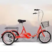 Three Wheel Bike, Adult Tricycle Tricycle Trikes 16Inch 3 Wheel Bike High Carbon Steel Frame Cruise Trike with Shopping Basket for Seniors Women Men Cycling Pedalling