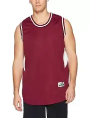 Intensity Men's Flatback Mesh Basketball Jersey, Cardinal & White, Medium