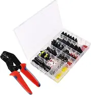 zolyet 408 PCS Waterresistance Car Electric Cable Connector Terminal Plug Kit Set with Plier 1 2 3 4 Pin Truck Plug Car Spark Connector Assorted Box Portable type 2