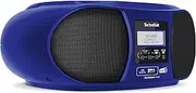 TechniSat DIGITRADIO 1990 Stereo Boombox with DAB+/FM Radio and CD Player (Bluetooth Audio Streaming, Headphone Jack, USB, AUX in, Charging Function, Clock, 2 x 1.5 Watt Output Power) Blue