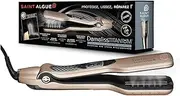 SAINT ALGUE Demeliss Titanium - Professional Titanium Wide Straightener with Steam Technology, for All Hair Types, Temperature from 150 ° to 230 °, 40 ml Water Tank - Gold/Black