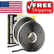 2 Pack Butyl Seal Tape, 3/8 X 30 Feet Black Rubber Sealant Tape, Leak Proof Put.