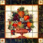 Tiles Art Decor Flower Fruits Ceramic Mural Backsplash Bath Tile #1215