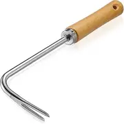 Alasum Handheld Puller Tool with Wooden Handle Durable Remover for Garden Multiple Uses for Weeding Digging and Transplanting Tool for Lawn and Soil
