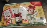 Christmas Gift Baking Gift in a Jar Idea Set with Book Jar Labels Raffia Ribbon