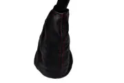 RED STITCHING FITS FIAT PANDA 85-03 LEATHER GEAR GAITER FITS OVER RUBBER GAITER