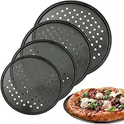 Round Baking Sheet, Pizza Baking Sheet Non-Stick, Pizza Oven Pan, Perforated Pizza Pan