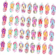 [TEHAUX] Polymer Clay Mini Slipper Diy Charms 60pcs Jewelry Making Supplies for Necklace
