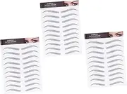 Healeved Eyebrow Sheet Makeup 3 Sheets Waterproof Eyebrow Stickers Black Dark Brown