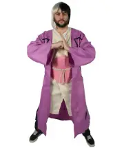 HPO Adult Men's Anime Stone Purple Yukata Overcoat Bundle,HC-1801