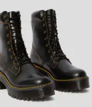 Dr Martens KARMILLA Black Front Zip & Laced Boots 10 W EU42 NIB VHTF
