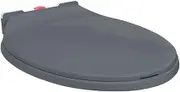 Soft-Close Toilet Seat Quick Release Grey Oval Hardware Accessories