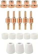ALAGPNPMZH 18pc PT31 Plasma Cutter Consumables Nozzle Ceramic Cup 40A/50A Suit for CUT-40/40D LGK-40 CT312/312D CT416/416D CT518D Welding Nozzle