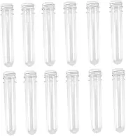 CIYODO 12 Pcs Clear Plastic Test Tube Containers Multifunctional Travel Bottles for Toiletries Sample Collection Durable Pet Material for Cosmetic Packing and Storage