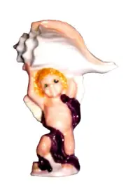 ++=Sealife #*512 42..CS Ceramic Cherub with Shell Pie Vent