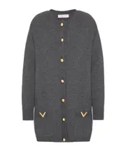 Valentino VGold Buttoned Long-Sleeved Cardigan XS,L,M Gray/Mixed Color