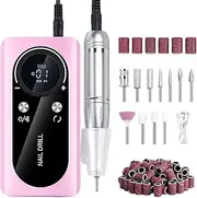 oolong Nail Drill,45000RPM Electric Portable Nail E File,Professional Cordless Nail Drill Kit,2000mAh,11 Grinding Head,56 Sandpaper For Home Manicure,Acrylic Gel Nail Polishing and Pedicure Nail Tools