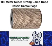 100m Desert Camouflage 550lb Military 9 core Paracord Rope 4mm Outdoor Camp Rope