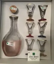 Linea Quattro Decanter Set Made in Italy Glass Art New In Box