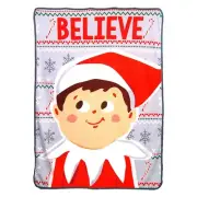 Christmas Elf on The Shelf "Believe"Micro Super Plush Throw Blanket 46" x 60''