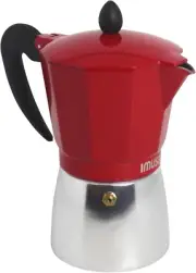 USA Red Aluminum Stovetop 6-Cup Classic Italian and Cuban Espresso Maker (B120-4
