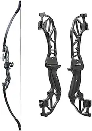 TOPARCHERY Archery Takedown Recurve Bow Hunting Long Bow Alloy Riser for Outdoor Shooting Training- Right Hand - Draw Weight 30lbs 40lbs - with Arrow Sight, Arrow Brush