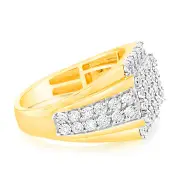 9ct Yellow Gold Luminesce Lab Grown Cluster Diamond Ring, Q