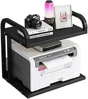 Printer Shelf 2 Tier Printer Stand Wood Printer Shelf Small Copier Storage Rack Desktop Rack Organizer for Home Office Desktop Organizer Printer Files
