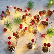 Wreath Party Lights String Garland Christmas Pine Cones LED Home Decor Xmas Tree