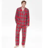 Holiday Lane Men's Brinkley Plaid Notch Collar Pajamas Set Size XL 5847