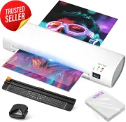 9" Thermal Laminator Machine A4 w/ Trimmer 40 Sheets Jam-Free Office School