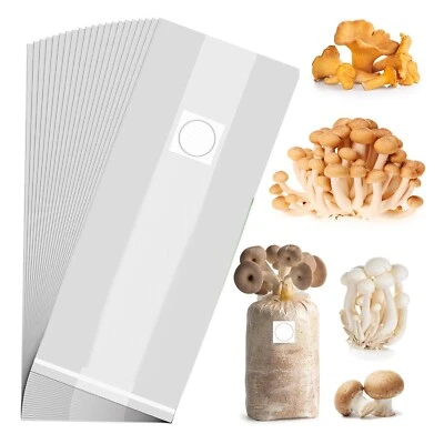 Mushroom Grow Bags,Polypropylene Mushroom Spawn Bag 8X5X20Inch with6125