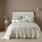 Bianca Kamala Embossed Bedspread Coverlet Comforter Set Cream Single