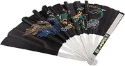 HOOTNEE Vintage Chinese Peony Folding Hand Fan Kung Fu Fan Metal Hand Fan Classic Design Portable for Dance Performance Photography