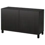 BESTÅ storage combination with doors, black-brown/Lappviken/Stubbarp black-brown, 120x42x74 cm