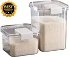 5Pc Airtight Food Storage Set 10kg & 5kg w/Scoop + 3Pc Pantry Containers