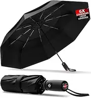 [Trenovo] Windproof Travel Umbrella, Small Compact Automatic Folding Rain Umbrella Strong but Light Portable, Durable Premium Grip, Fits Car & Backpack