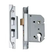 2181 Mortice Lock Euro Rebated Satin Chrome CTC47.5mm Backset 57mm