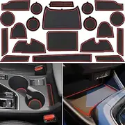 LOCOY Center Console Liner for Subaru Crosstrek Accessories 2024 2025, for Impreza Cup Holder Mat, Coaster Trim, Non-Slip Dust Interior, Door Slot Pad, Custom Rubber Decoration Insert (20pcs, Red)