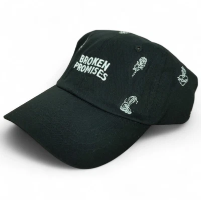 Broken Promises Fortune Black Snake Rose Heart Strapback Hat Baseball Cap