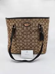 COACH Signature Zip Top Khaki/Brown Tote With Tags