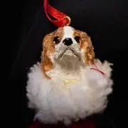 NEW Santa's Little Pals CAVALIER, BLOND KING CHARLES Ornament from E & S Imports
