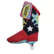 Bark Box Dog Toy BIG SQUEAK Cowboy Boot Scoot Red 6.5" M 20-50 LB Squeaks Plush