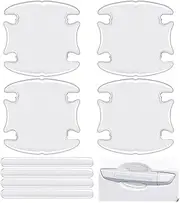 8 Pcs Invisible Car Door Handle Protectors, Transparent Waterproof PVC Cup Protector, Scratch Resistant Stickers to Shield Paint from Dents & Daily Wear for Most